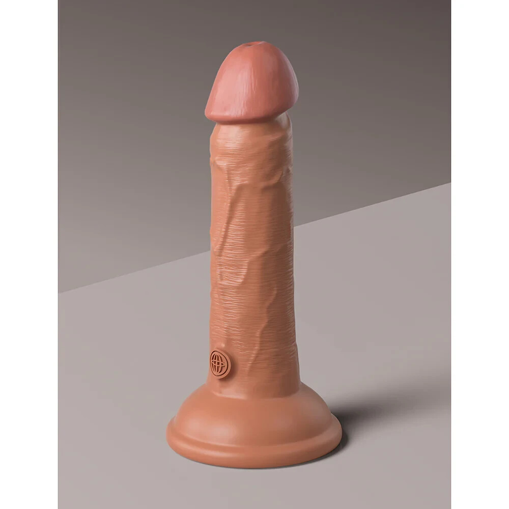 King Cock Elite 6″ Dual Density Vibrating Silicone Cock