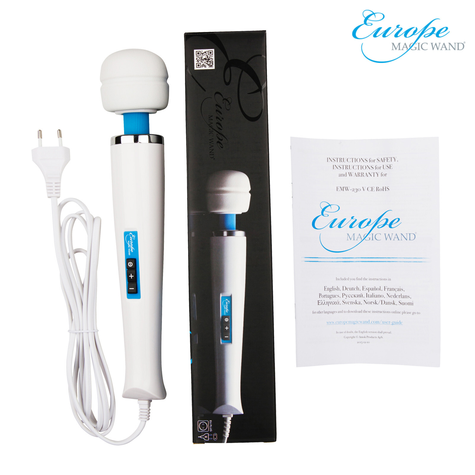 Europe Magic Wand Massager – Versatile Electric Massage Wand White