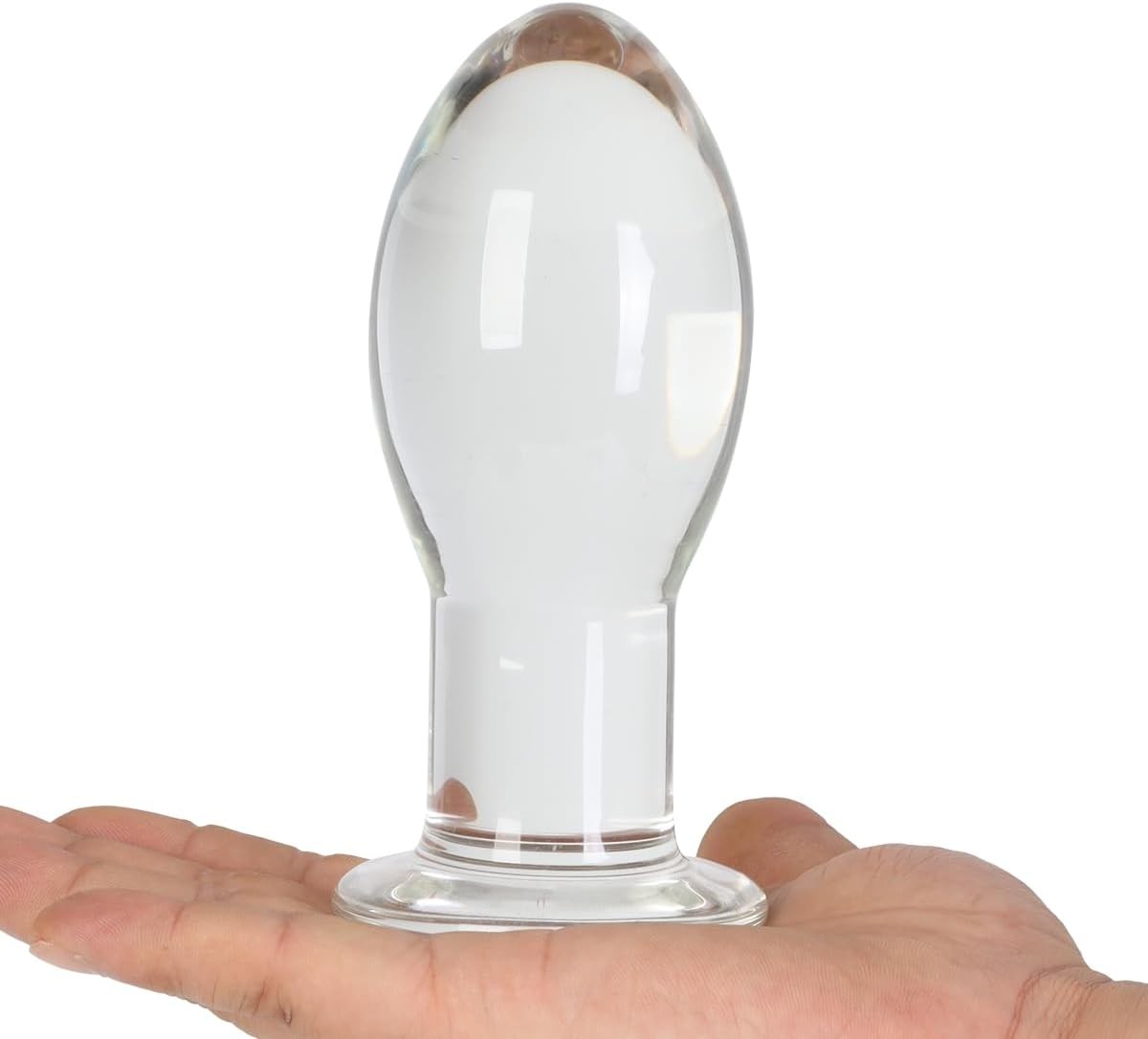 5.4″ Long Stem Large Glass Butt Plug Big Crystal Butt Plug Anal Trainer Anus Exp