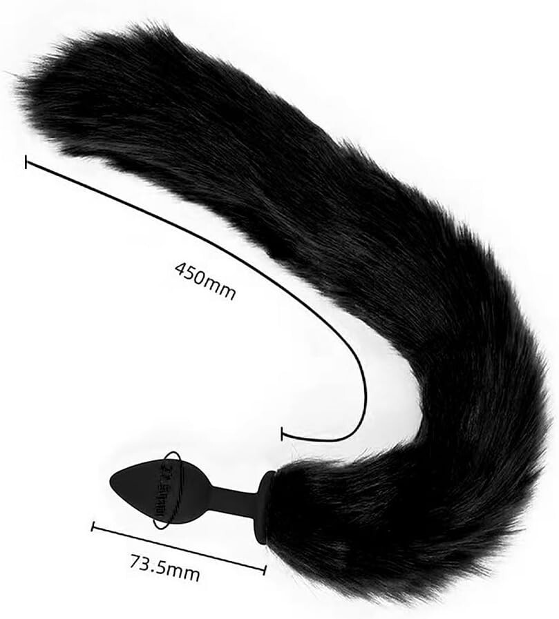 Bad Kitty Silicone Tail Anal Plug Kitten Cat Feline Ass Butt Pet Play Tailz Blk