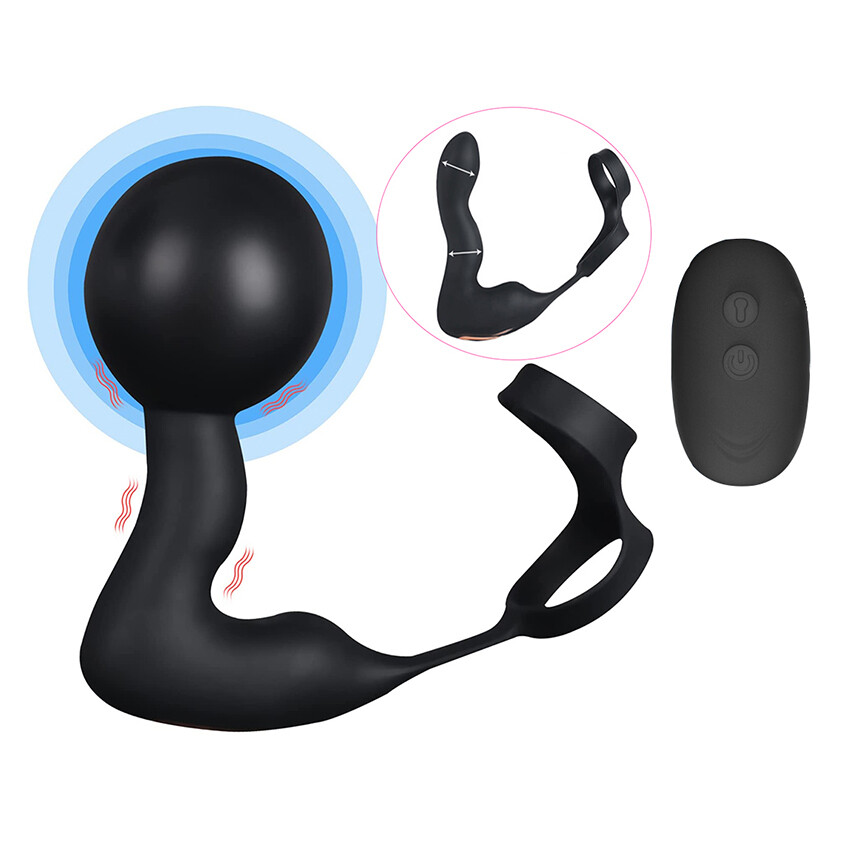 Waterproof Inflatable Male Prostate Massager Anal Butt Plug Expansion Vibrator