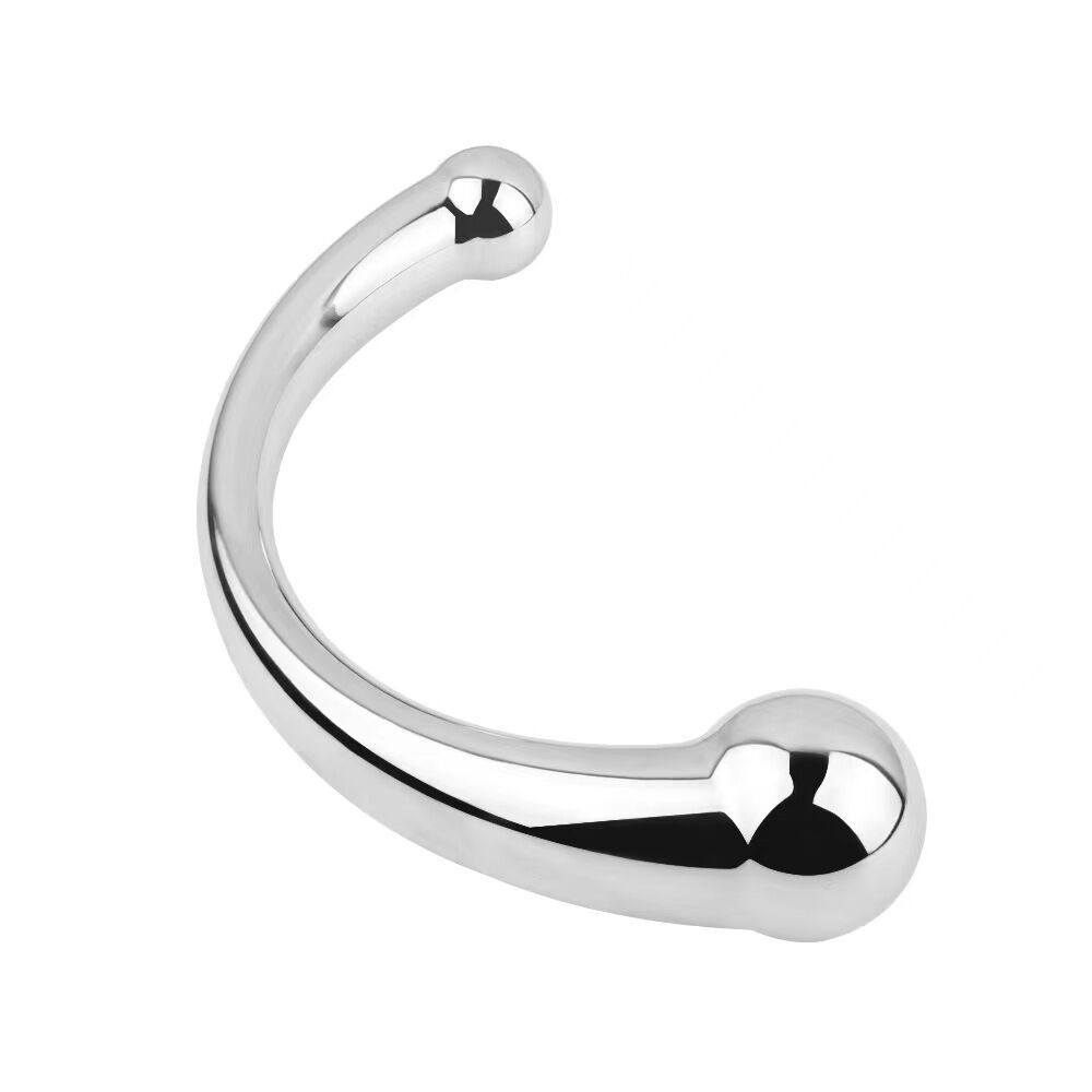 Anal Plug Curved Dildo Double Head G-spot Massager Prostate Metal Steel Sex Toys