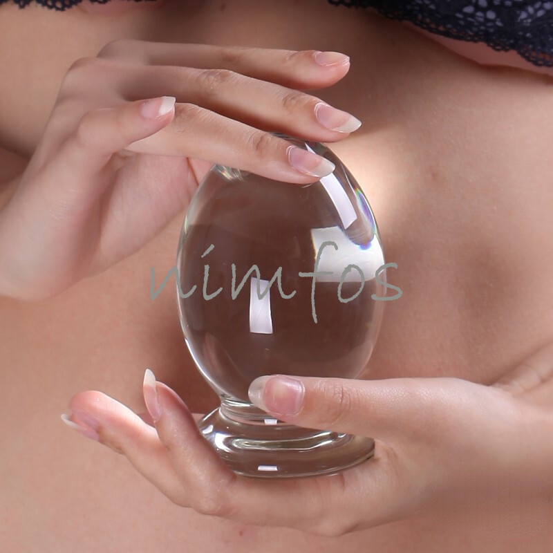 110×70mm Large Huge Glass Anal Sex Toys For Women Men Crystal Anal Butt Plug