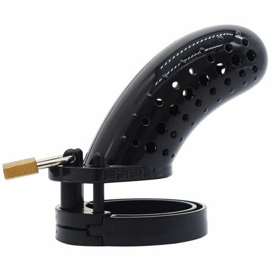 Peek-A-Boo CB-6000 Long Male Chastity Device Bondage Gear Cage W/ Lock Black