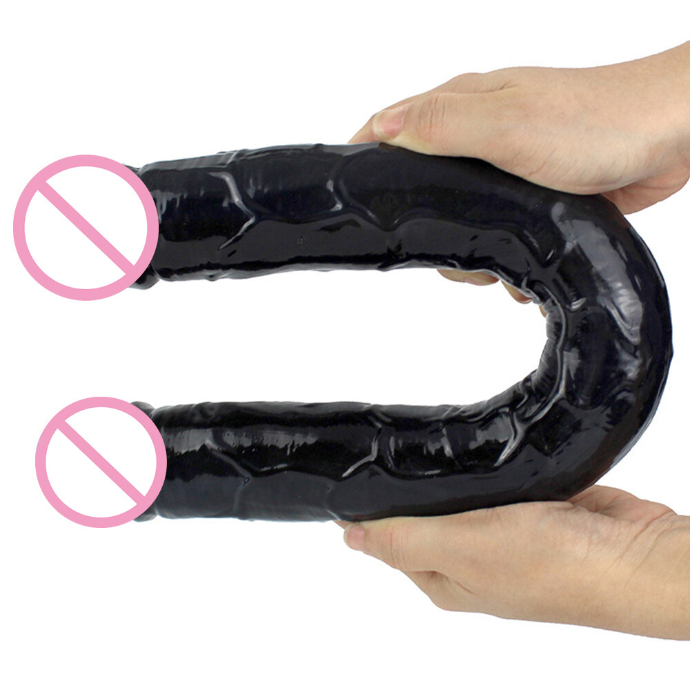 2 Sizes Long Double Sided Ended Headed Dildo Dong Lesbian Women Sex Toys – Black