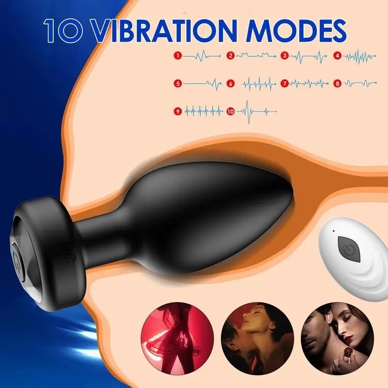 Male Vibrating Butt Plug Anal Dildo Prostate Massager Vibrator Sex Toy Men Women