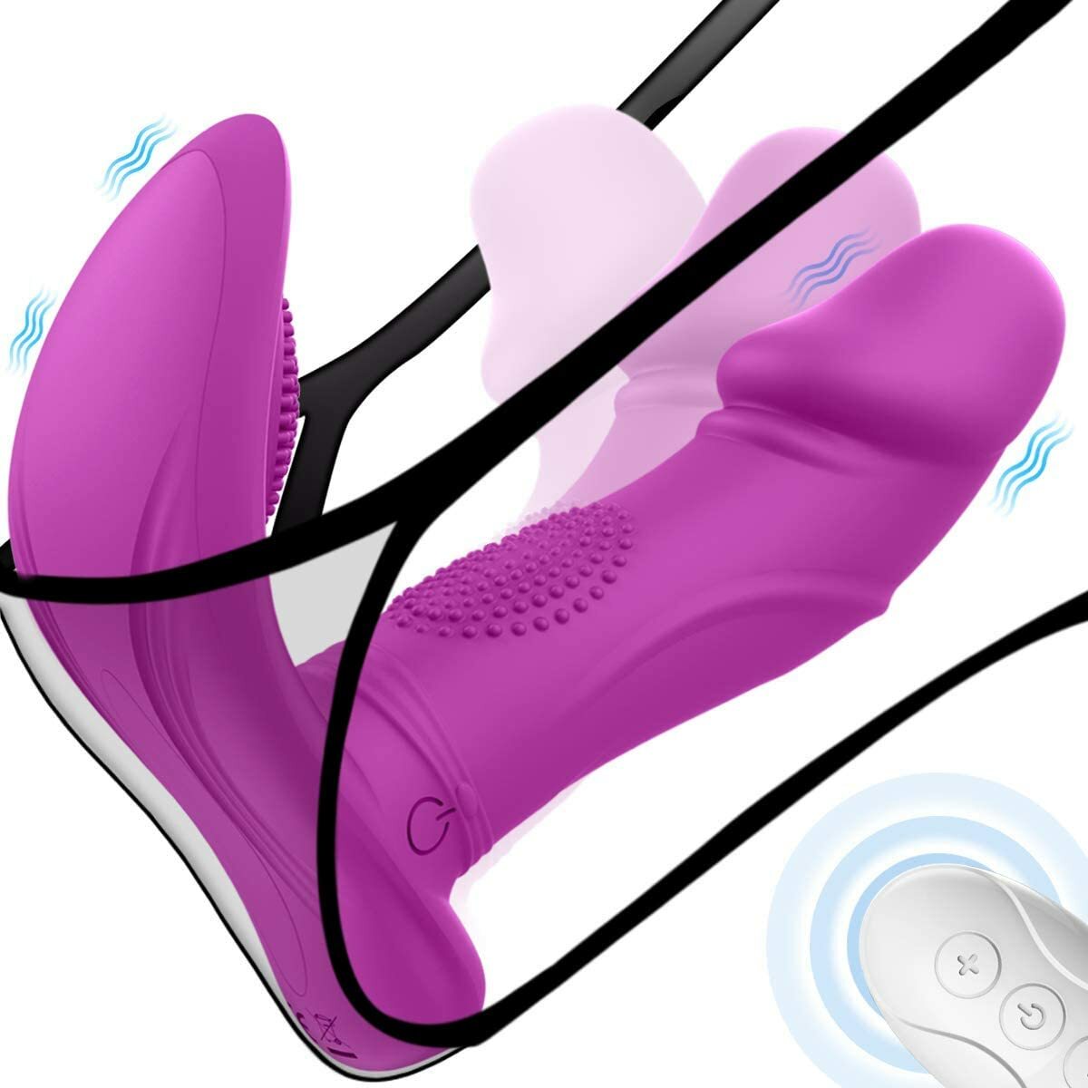 Wearable G-Spot Clit Vibrator Thrusting Dildo Massager Adult Sex Toys for Women