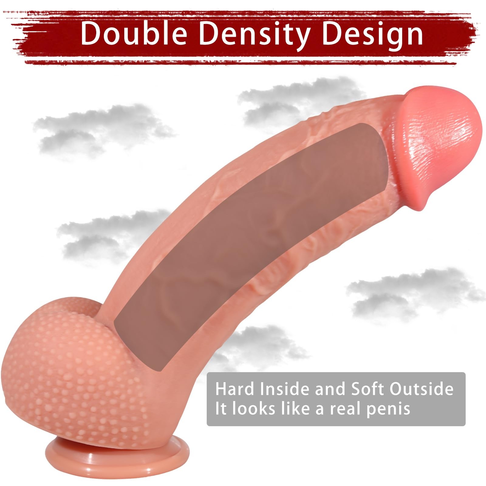 LZYAA Realistic Dildo Double Layer 12 Inch Long 2.8 Inch Diameter Huge Thick …