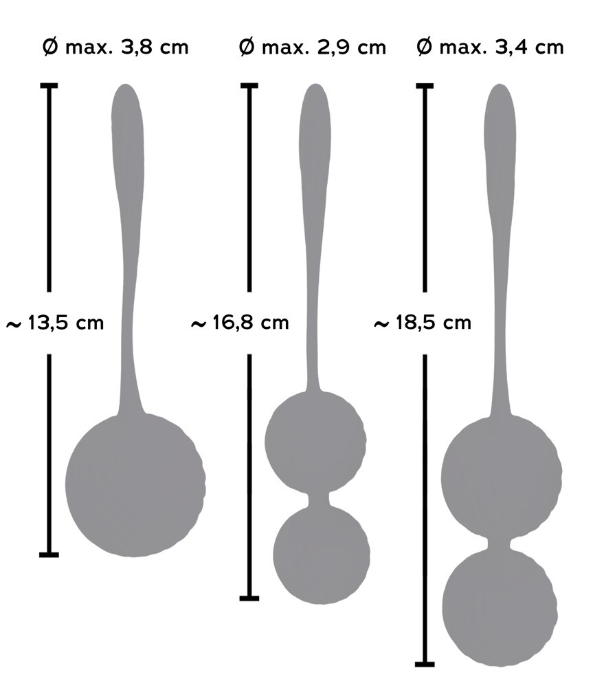 Sweet Smile 3 Kegel Training Balls Set From Orion Products of Germany.