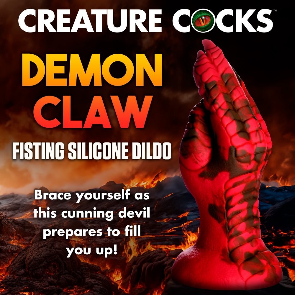 Demon Claw Fisting Silicone Dildo Red Creature Cocks Satan Cock Suction Cup Stra