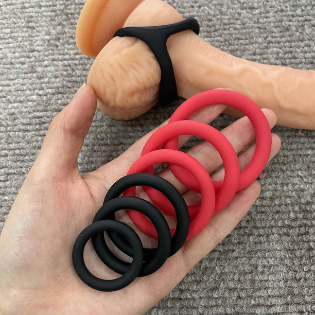 Silicone Cock Ball Rings Set Erection Soft Stretchy Penis Rings Sex Toys For Men