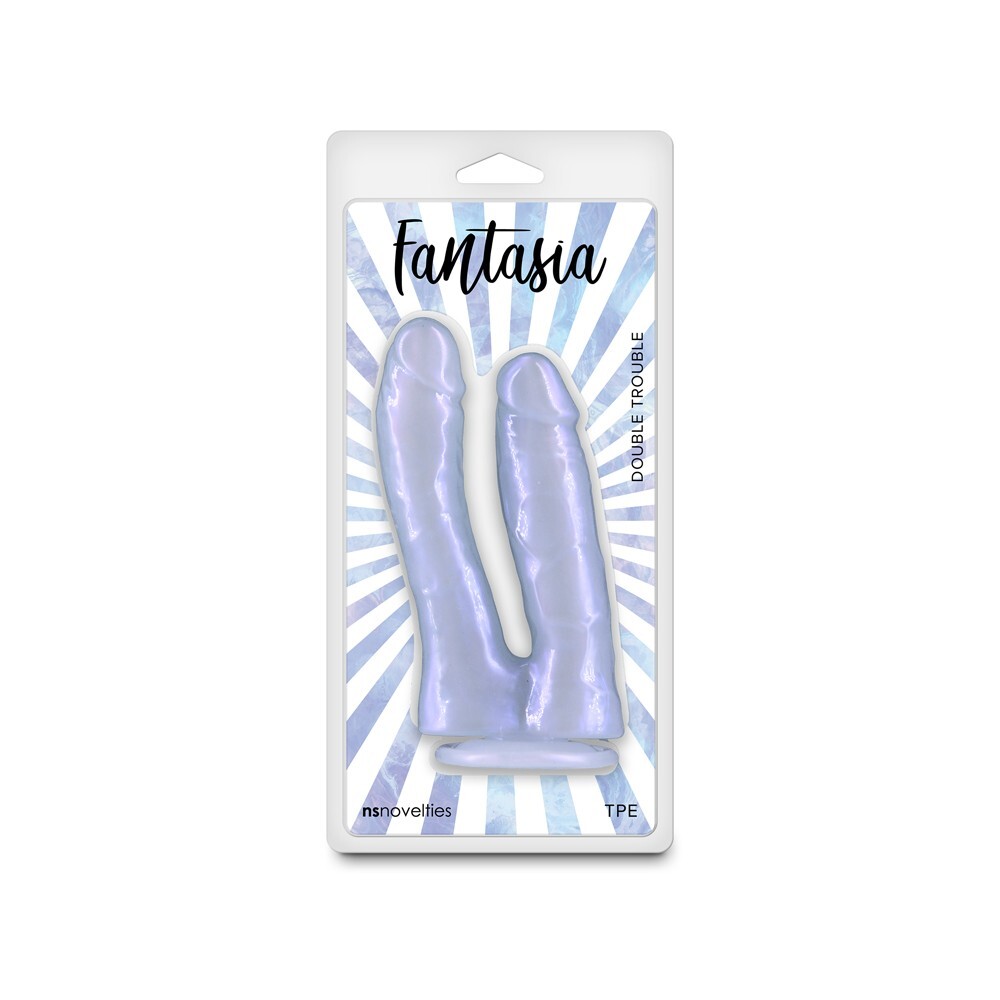 NS Novelties Fantasia Double Trouble Azure – DP Double Penetrating Dildo Dong