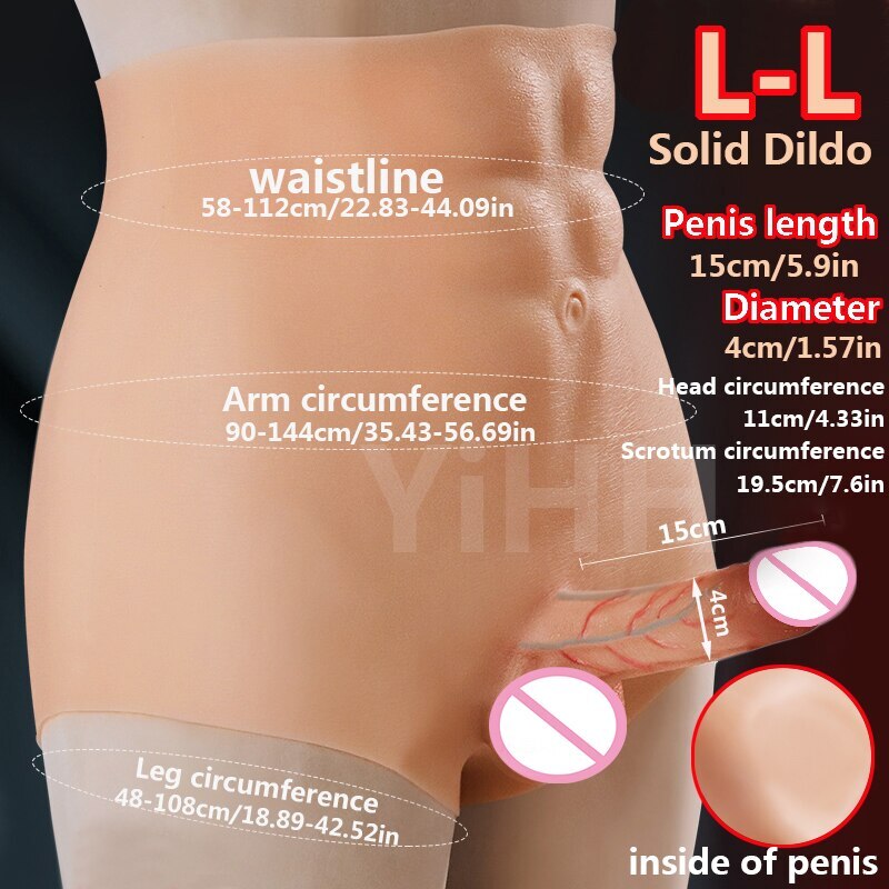 Wearable Dildo Realistic Hollow Penis Underpants Pants Silicone Sex Toy Couples