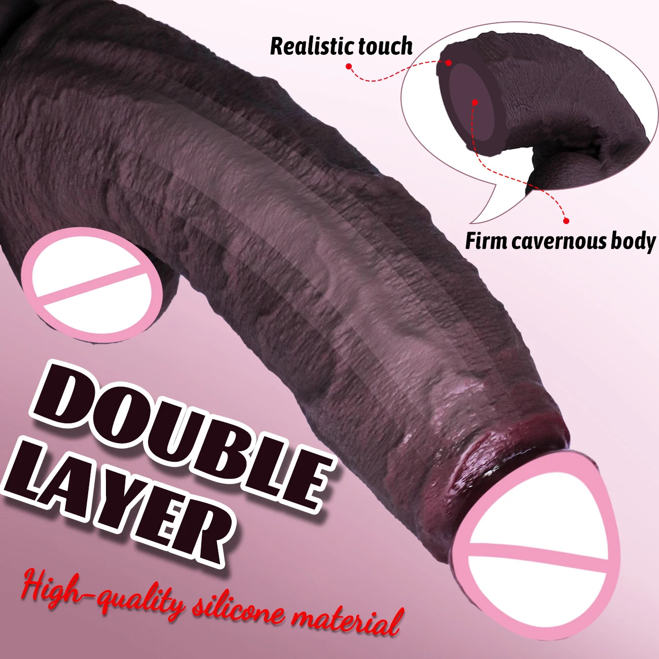 3 Sizes Realistic Dildo Huge Thick Fake Penis Double Silicone Cock Masturbation