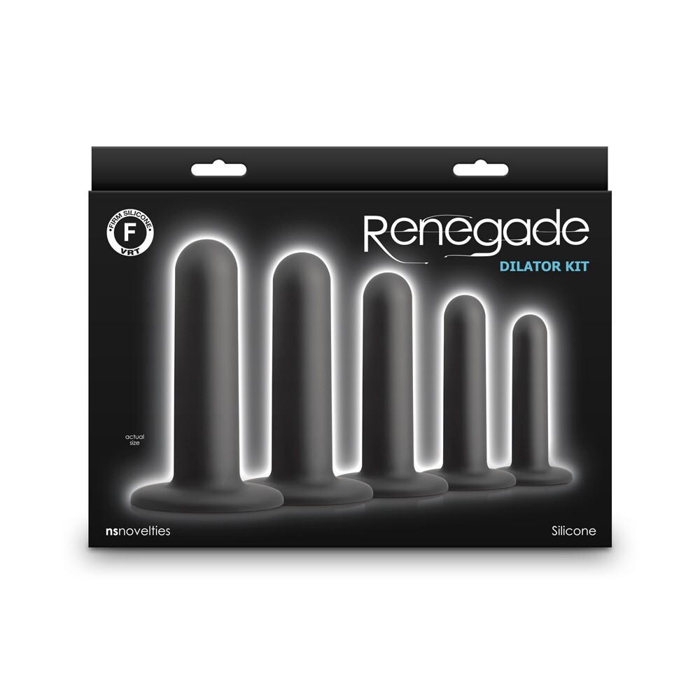 NS Novelties Renegade Dilator 5pc Kit Black – Silicone Wearable Anal Dilator