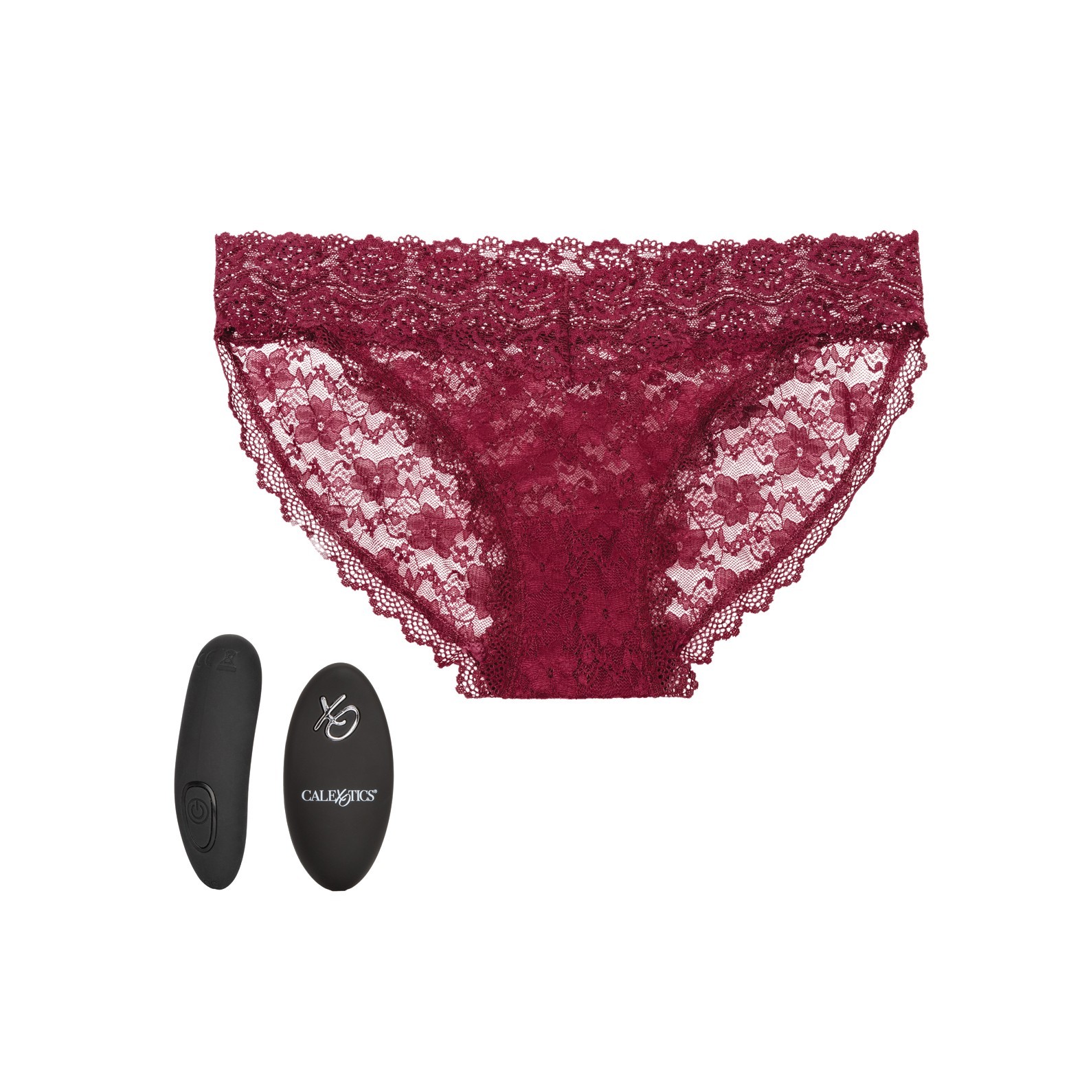 Remote Control Lace Panty Set – S/ M – Burgundy