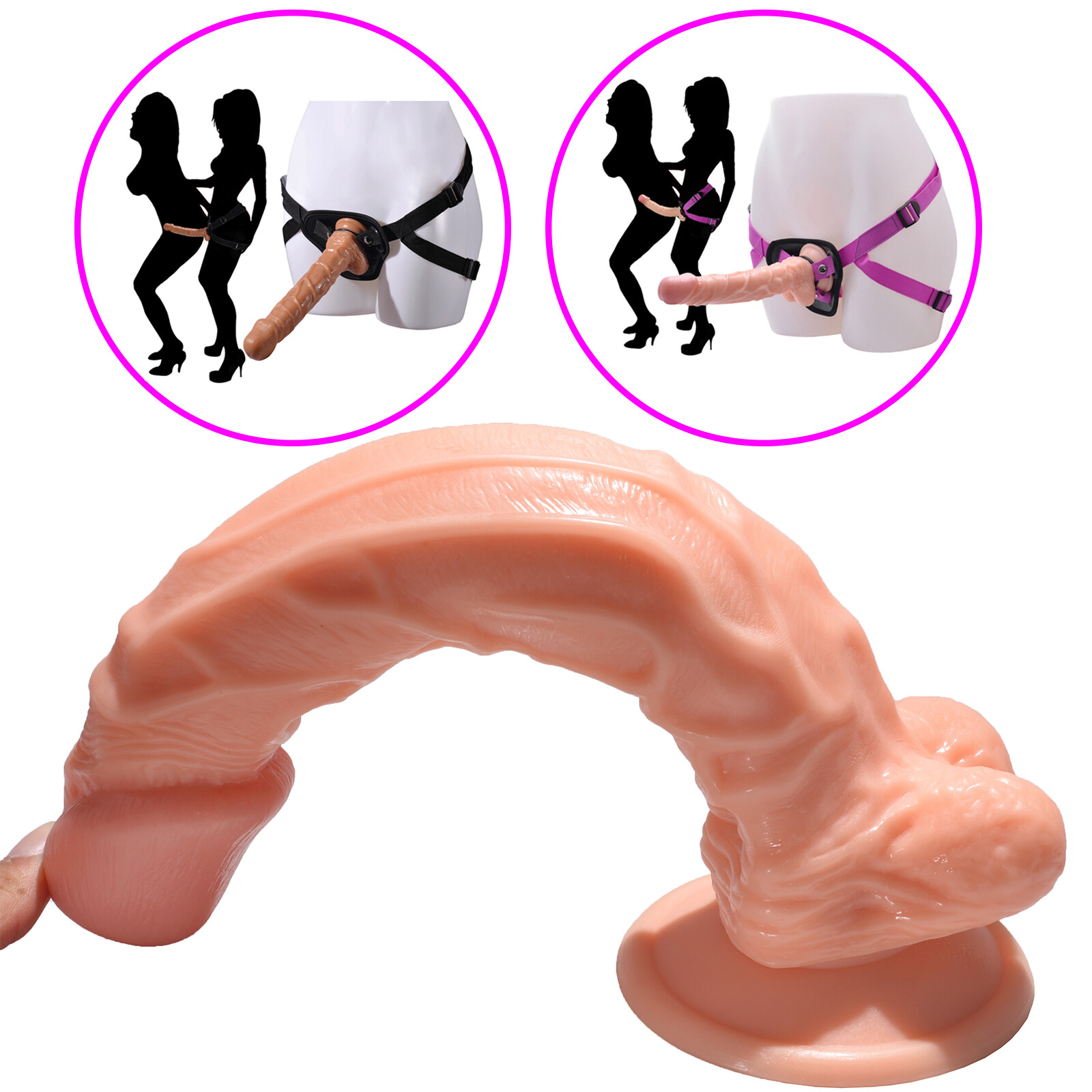 Dildo For Women Anal Vagina Realistic 9/10” Penis Suction Cup Strap On Sex Toys