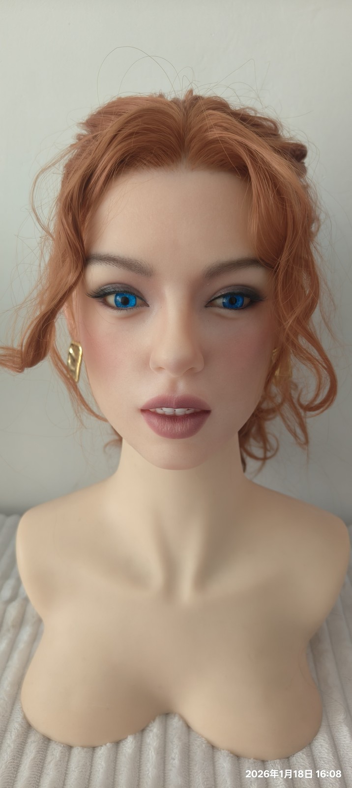 Real Oral Sex Dol l Head Sex Toy Silicone Implanted Hair Mobile Jaw for Men