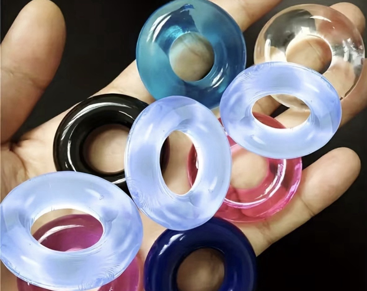 5 Pack Silicone Cock Rings Soft Stretch Reusable Assorted Colors New Sealed