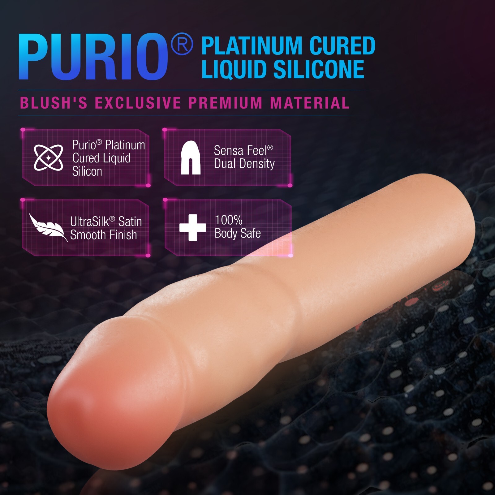 Blush Performance Plus 7 Inch Realistic Penis Extender Sleeve Adult Sex Toy