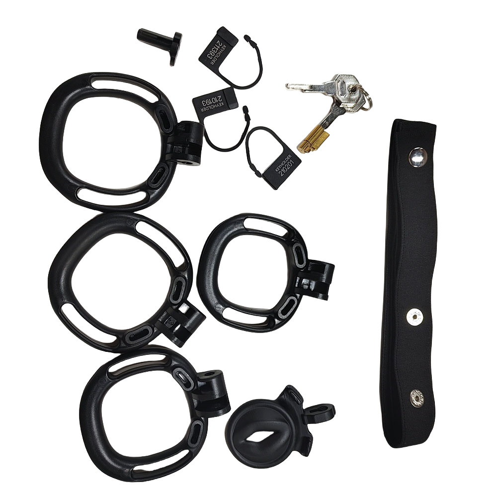 Sissy Negative Chastity Cage Device Male Lock Strap 4 Size Ring Cheat Proof Belt