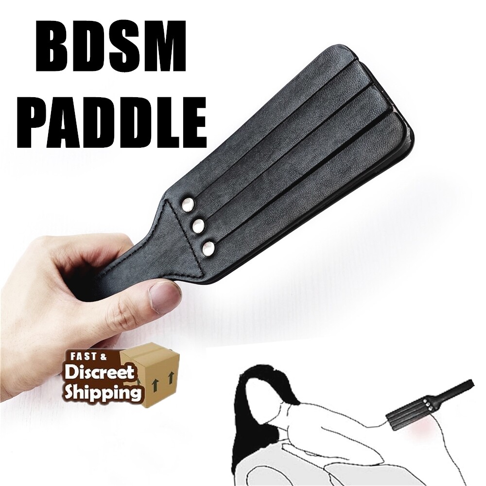 Double-Layer Leather Flogger Whip Paddle Spanking Cosplay Sex Toys Adult Couples