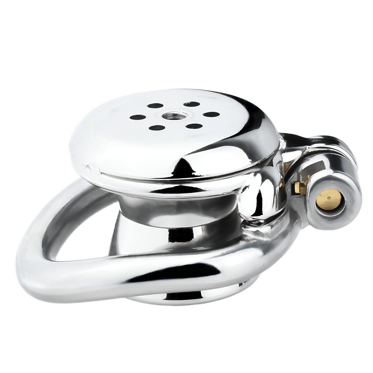 Stainless Steel Chastity Cage Locking Ring Discreet BDSM Cock Cages With Key