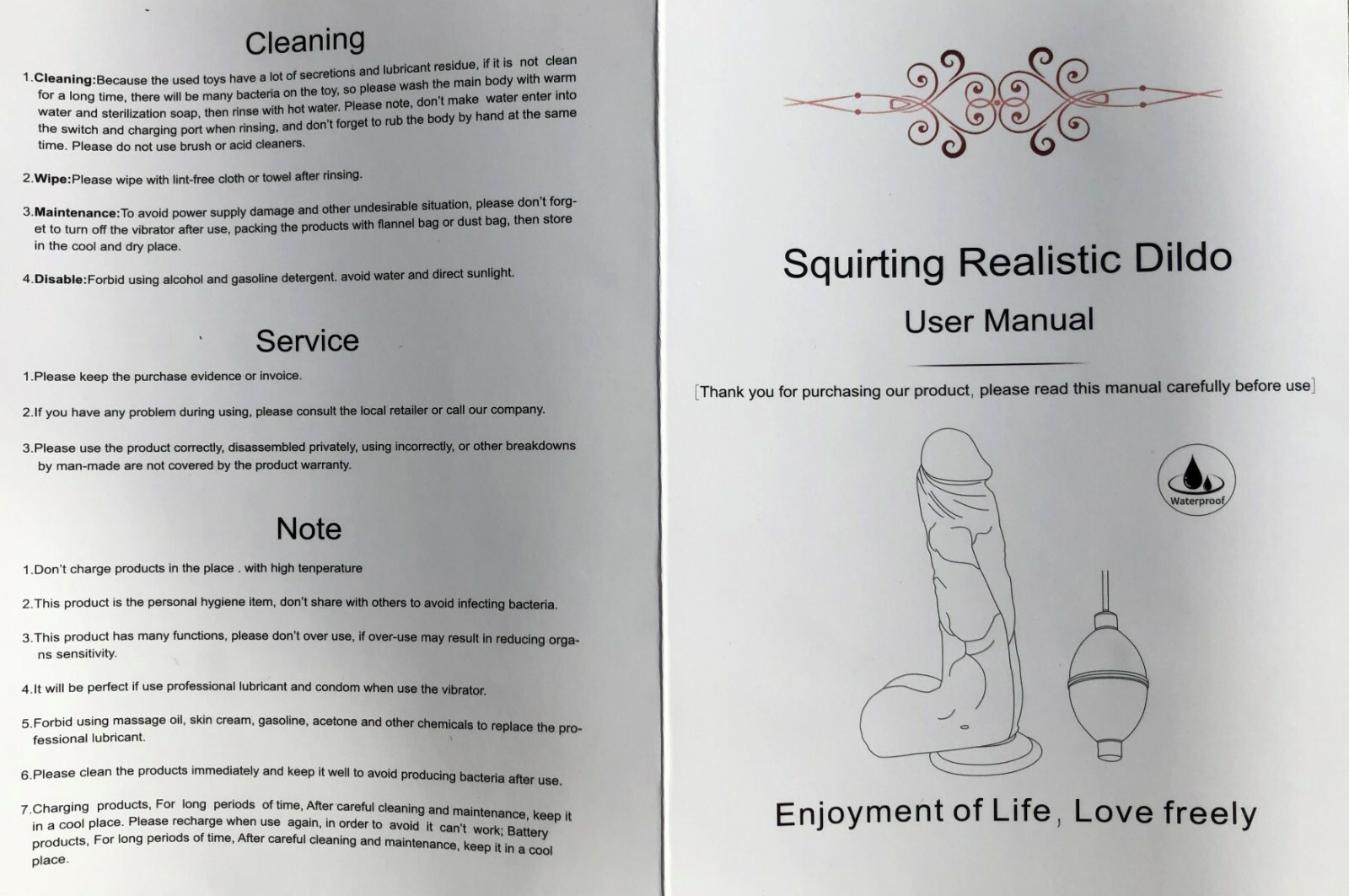 Realistic Dildo Vibrator & Squirting Ejaculating Flesh Suction Cup Add Lube