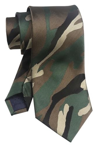 Men’s Striped Ties Plaid Formal Business Groomsmen Necktie One Size Camouflage
