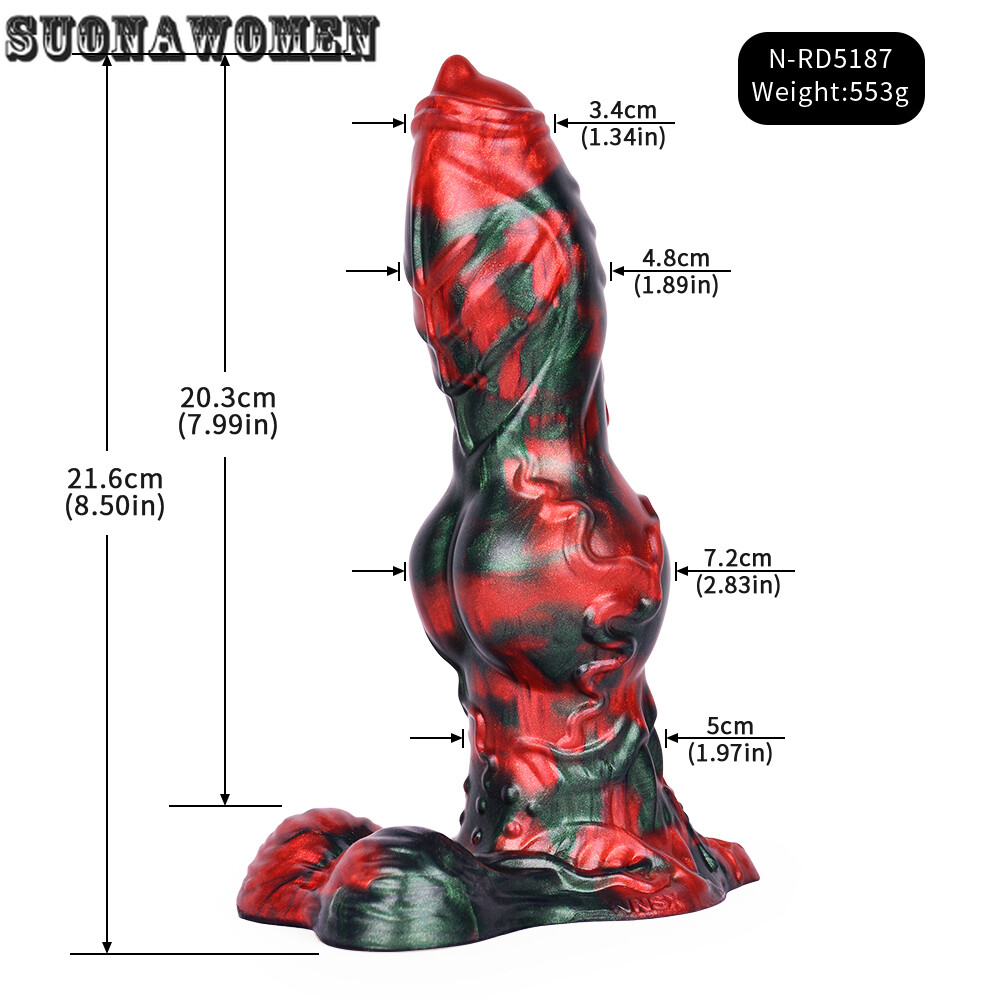 Silicone Fantasy Knot Dildos With Sucker Colorful Penis Sex Toys Large Anal Plug