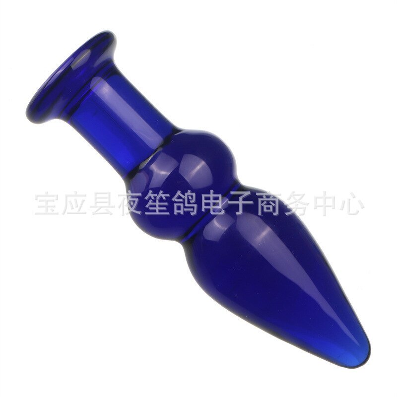 Pink Blue Glass Anal Plug Penis Nightlife Anus Dildo with Adult Gay Sex Toys