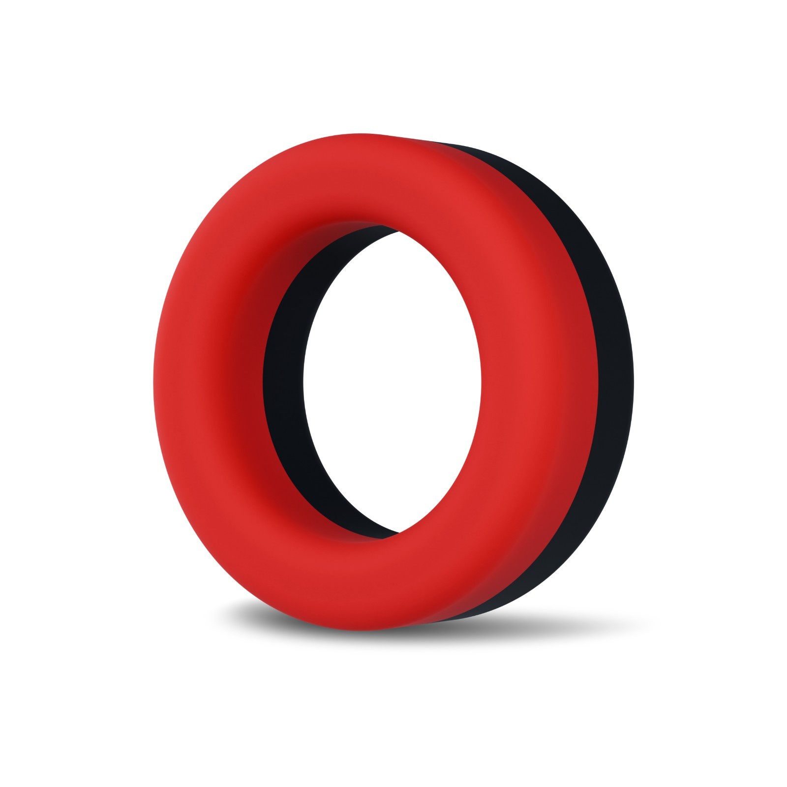 Eden Thick Silicone Cock Ring, Super Stretchy Stamina Support, Black & Red