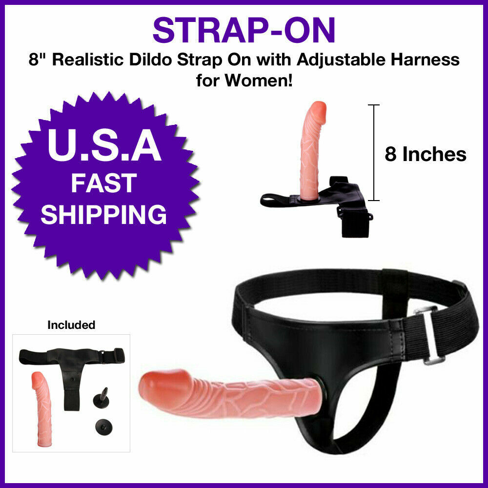 Cinturones Ajustable Con Pene Consoladores 8″ Mujer Hombre Juguetes Sexuales