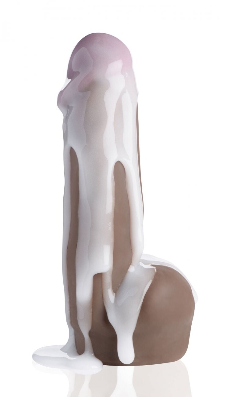 Realistic Loadz Dark Dual Density Squirting Dildo 7 Inch Big Black Cock BBC TPR