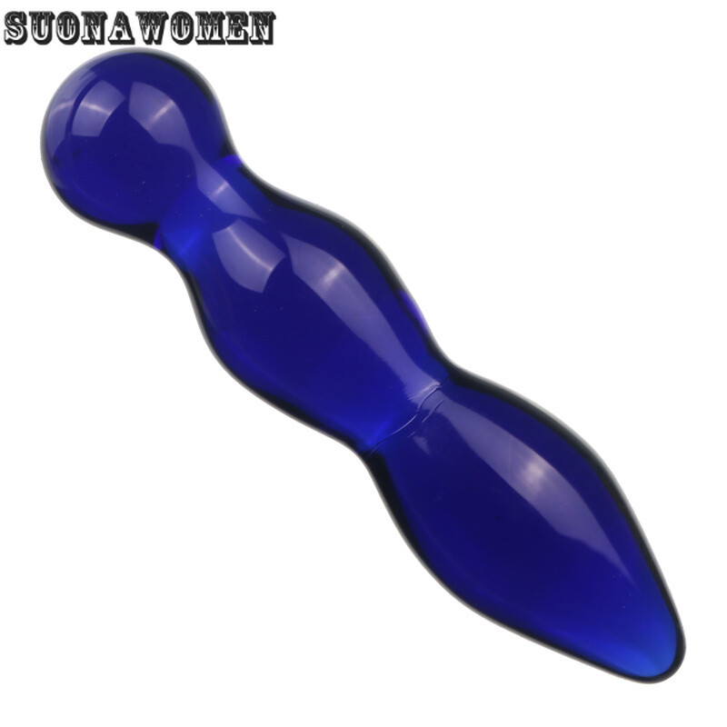Pink Blue Glass Anal Plug Penis Nightlife Anus Dildo with Adult Gay Sex Toys