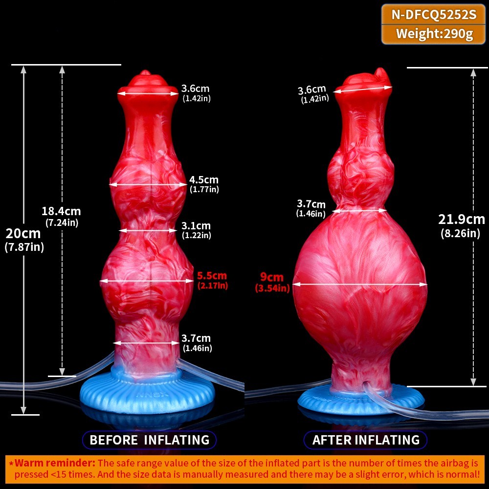 Realistic Inflatable Squirting Dildo Fantasy Ejaculating Penis Big Knot Sex Toys