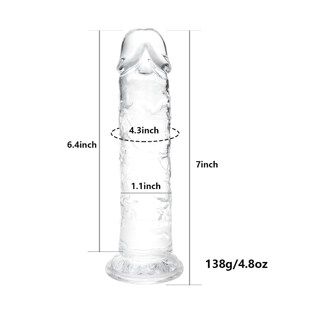 7 Inch Small Realistic Dildo, Soft Lifelike Beginner Sex Toy S, Transparent