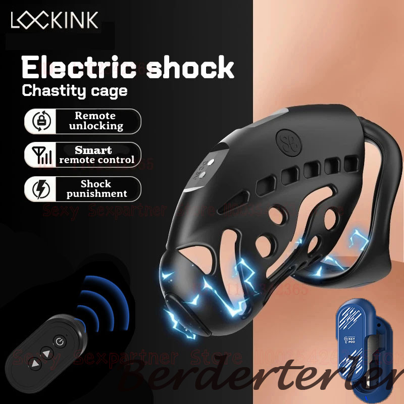 Smart Remote Control Shock Cage Chastity Cage Abstinence Ring Lock Electrically