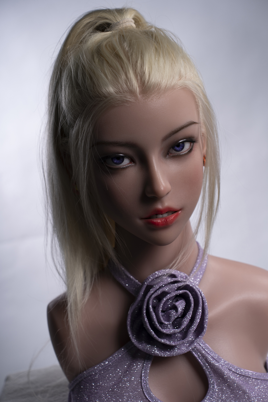 Silicone Sex Doll Head Real Oral Mobile Jaw Masturbator Adult Toy Implanted Hair