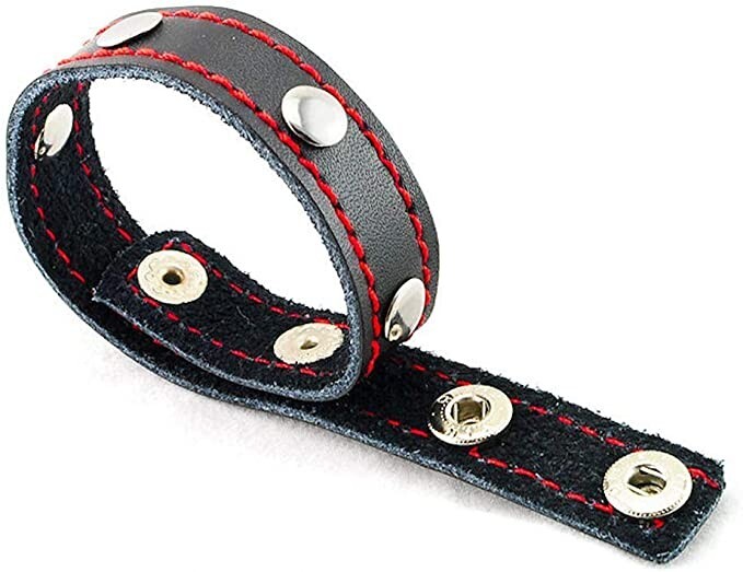 Leather Adjustable Cock Restraint Strap Hard Erections Penis Ring Adult Mens Sex