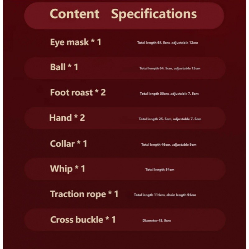 Premium Bondage SM Set, 9pcs Leather Bondage Set with Adjustable Handcuffs, Leg