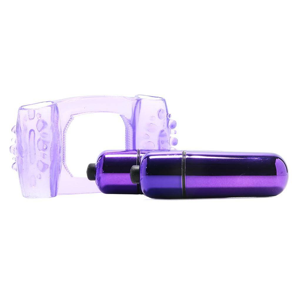 Couples Lovers Dual Pleasure Vibrating Penis Cock Ring Enhancer Clit Vibe