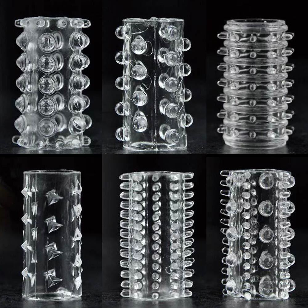 6pcs Set Male Sex Toys Penis Sleeve Condom Girth Enhancer Wider Dick for Couple