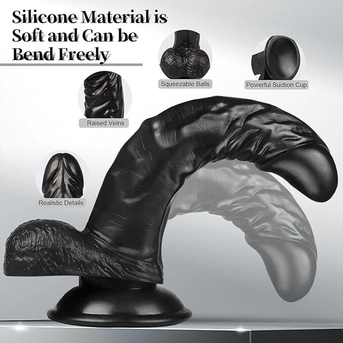 2.5inch Diameter Huge Big Dildo Suction Cup Realistic Penis Dong G-spot Sex Toy