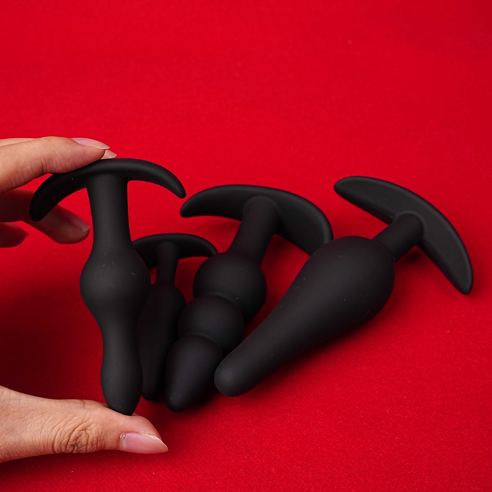 4PCS Silicone Anal Training Starter Kits Beginner Anal Trainer Butt Plug Set USA