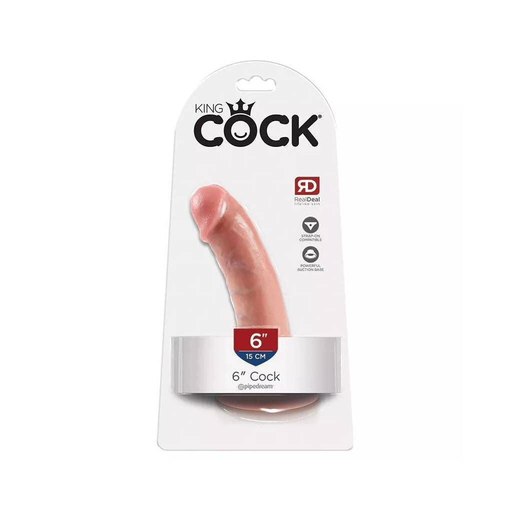 King Cock 6″ Penis Dildo Beige – Realistic Beginners Vaginal Anal Sex Toy Dong