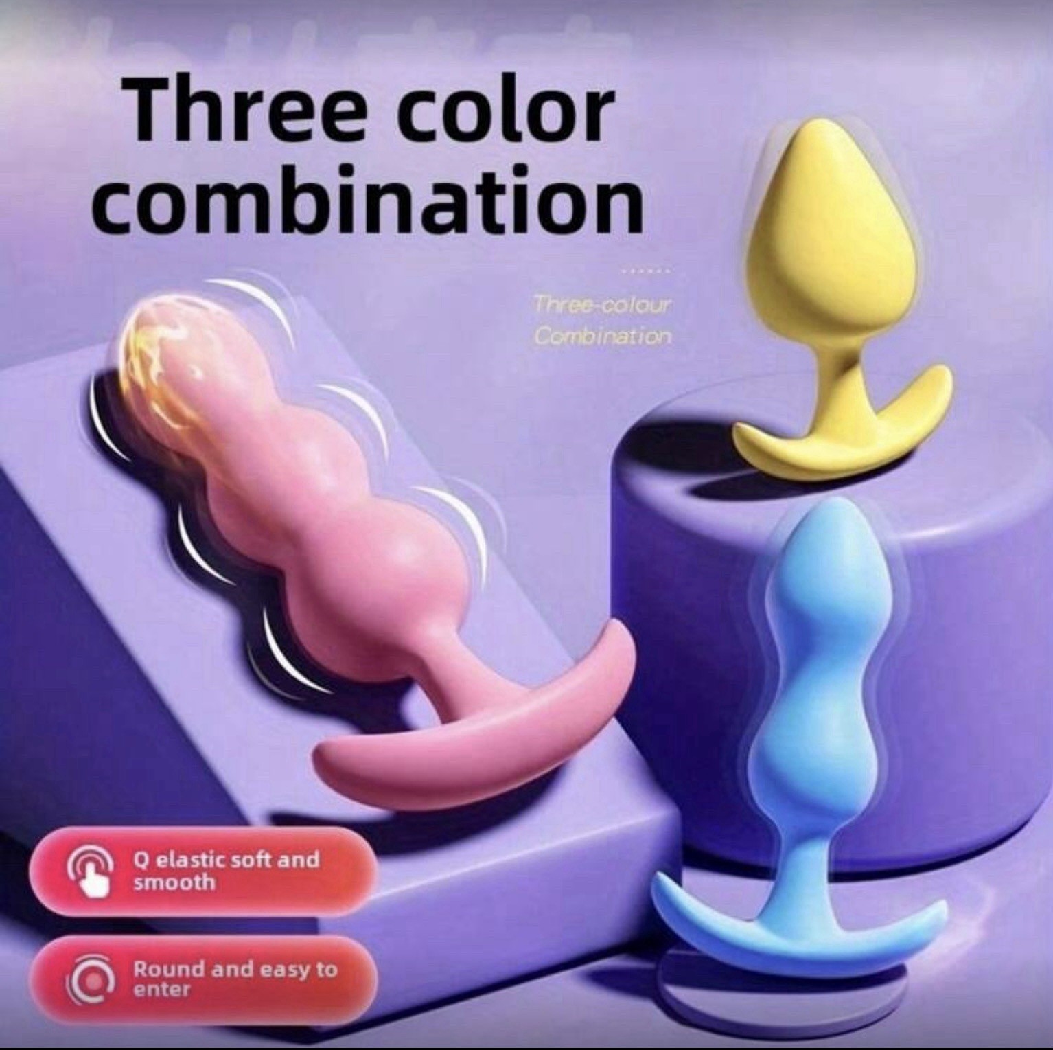 3 piece set of jelly butt plug women men couples great addition to your toy box