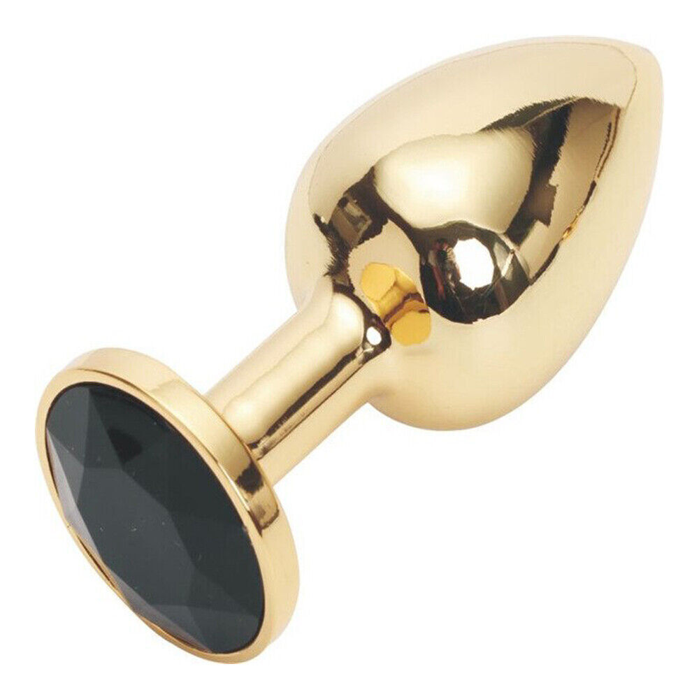 Gold Butt Plug Anal Toy Colorful Jewel Metal Stainless S/M/L for Women Men