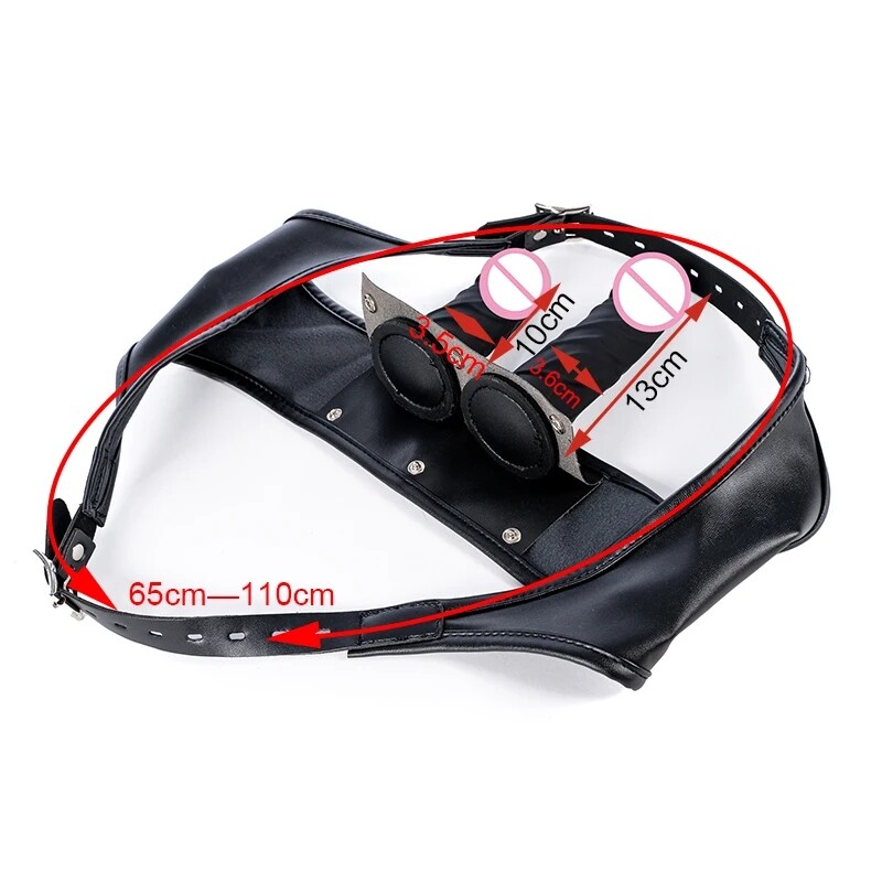 Wearable Strap on Panties PU Leather Silicone Vibrating Dildo Sex Bdsm Underwear