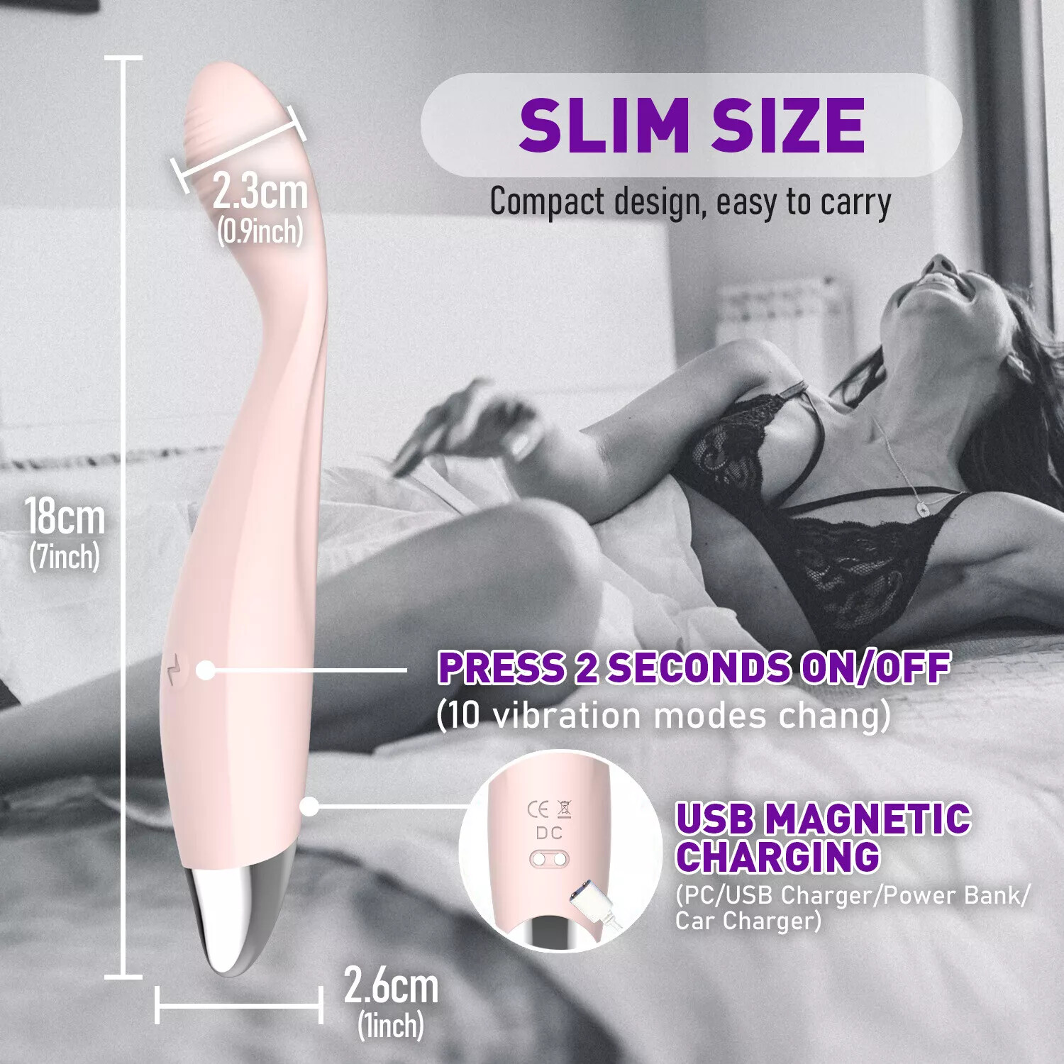 For Women Rechargeable Powerful Vibrator Clit G-spot Orgasm Stimulator Sex Toys